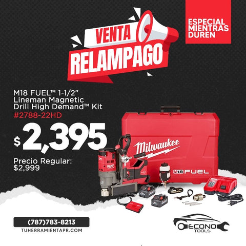 M18 FUEL™ 1-1/2" Lineman Magnetic Drill High Demand™ Kit